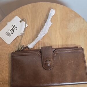 Hobo Brown Leather Wallet Wristlet